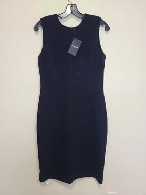 NWT MM. Lafleur The Shirley Mini Rib Black Sleeveless Stretch Dress Size 8